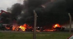 incendio de un deposito de motos