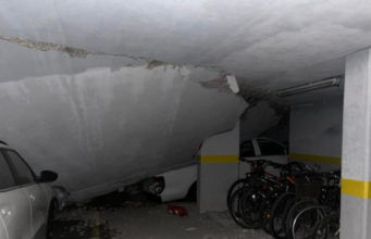 Imágenes del derrumbe en un complejo de viviendas de Parque Patricios