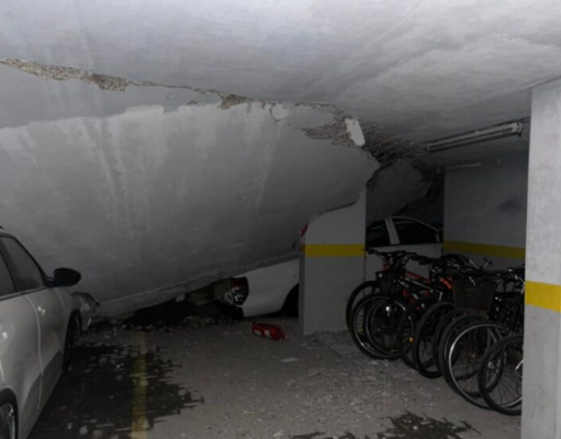 Imágenes del derrumbe en un complejo de viviendas de Parque Patricios